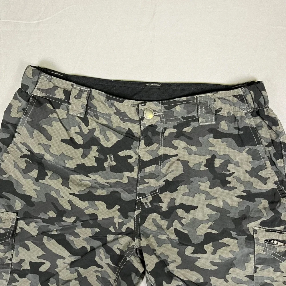 Columbia Youth Boys Cargo Shorts Size S 6/7 Gray Camo Mesh Lined AM4723